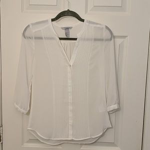 H&M white pleated blouse